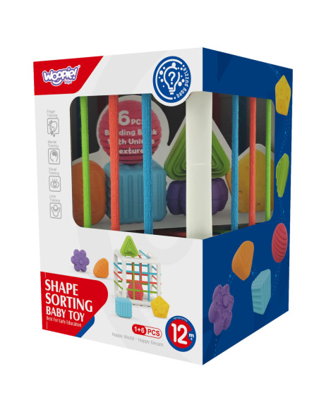 WOOPIE Elastyczna Kostka Sensoryczna Sorter dla Dzieci Kolorowe Kształty