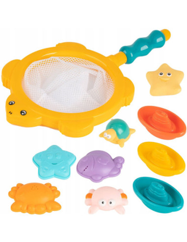 WOOPIE Zestaw do Kąpieli Morskie Zwierzątka + Łódki + Siatka do Wyławania