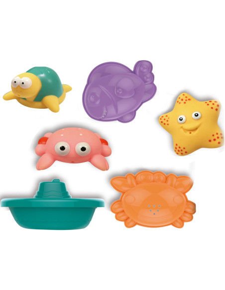 WOOPIE Zestaw do Kąpieli Morskie Zwierzątka + Łódki + Siatka do Wyławania
