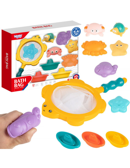 WOOPIE Zestaw do Kąpieli Morskie Zwierzątka + Łódki + Siatka do Wyławania