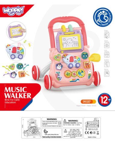WOOPIE Interaktywny Chodzik Pchacz Muzyczny + Znikopis