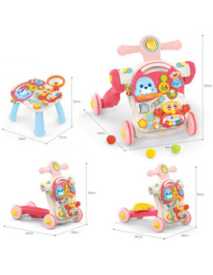 WOOPIE Pchacz Chodzik Stolik Edukacyjny Hulajnoga Jeździk 4w1 2