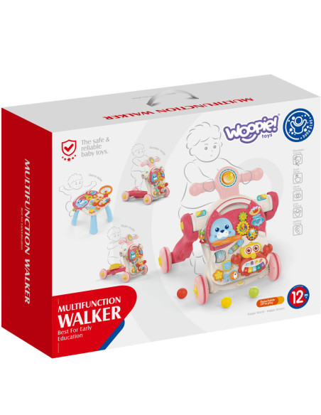 WOOPIE Pchacz Chodzik Stolik Edukacyjny Hulajnoga Jeździk 4w1