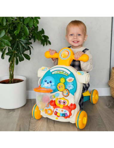 WOOPIE Pchacz Chodzik Stolik Edukacyjny Hulajnoga Jeździk 4w1