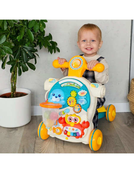 WOOPIE Pchacz Chodzik Stolik Edukacyjny Hulajnoga Jeździk 4w1