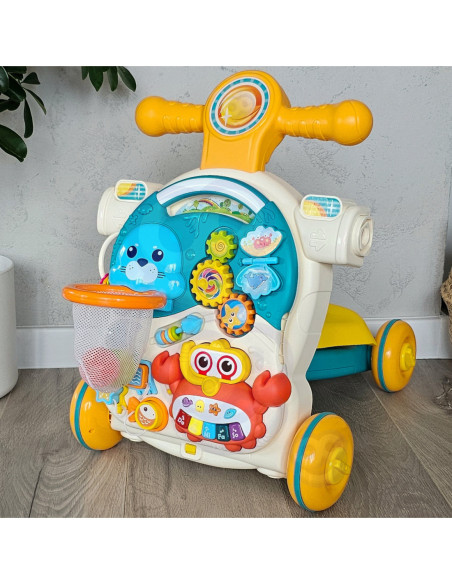 WOOPIE Pchacz Chodzik Stolik Edukacyjny Hulajnoga Jeździk 4w1