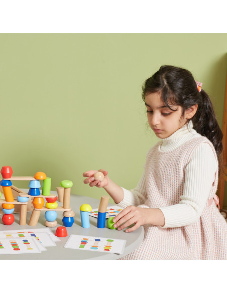 VIGA Drewniane Klocki Układanka