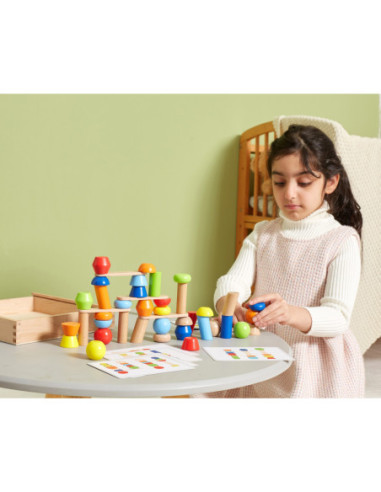 VIGA Drewniane Klocki Układanka