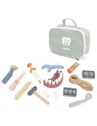VIGA PolarB Drewniany Zestaw Dentysty Torba
