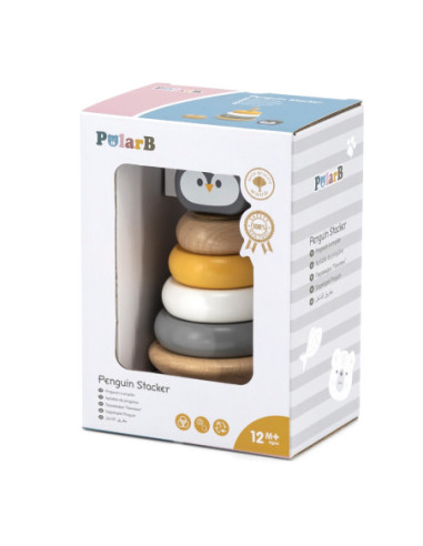 VIGA PolarB Drewniana Piramidka Edukacyjna - Pingwinek