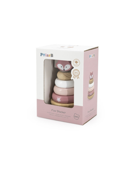 VIGA PolarB Drewniana Piramidka Edukacyjna - Lisek