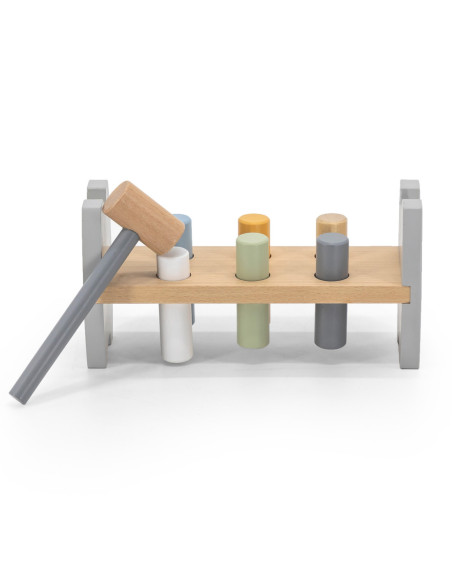 Viga PolarB Drewniana Przebijanka Wbijanka z Młoteczkiem Pingwinek Montessori