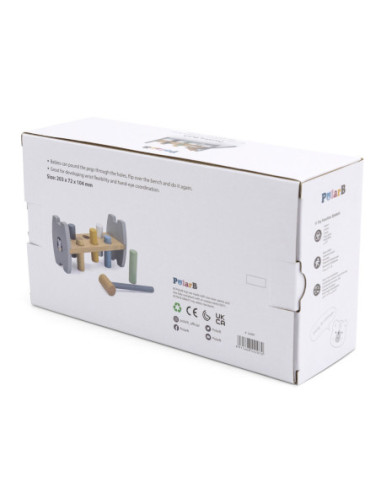 Viga PolarB Drewniana Przebijanka Wbijanka z Młoteczkiem Pingwinek Montessori