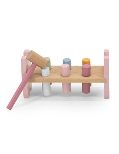 Viga PolarB Drewniana Przebijanka Wbijanka z Młoteczkiem Lisek Montessori