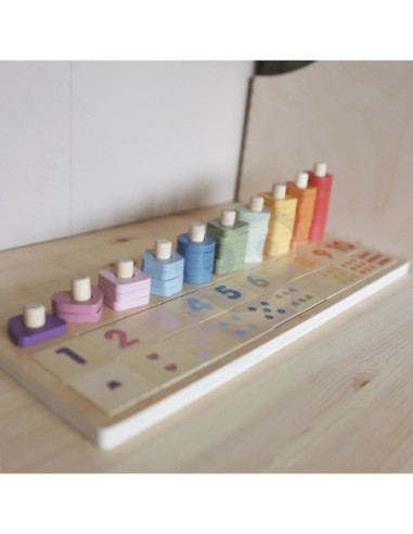 VIGA PolarB Drewniane Liczydło Sorter Nauka Liczb Montessori
