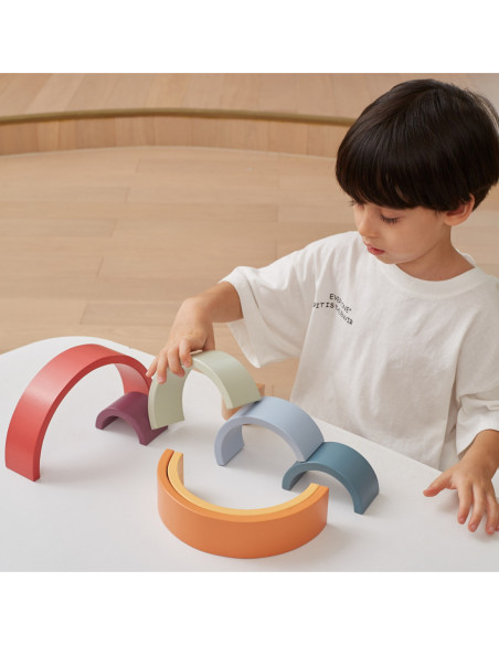 VIGA PolarB Drewniana Tęcza Układanka Klocki Kreatywne Montessori
