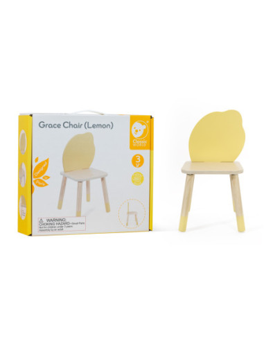 CLASSIC WORLD Pastelowe Krzesełko Grace dla Dzieci 3+ (Lemon)