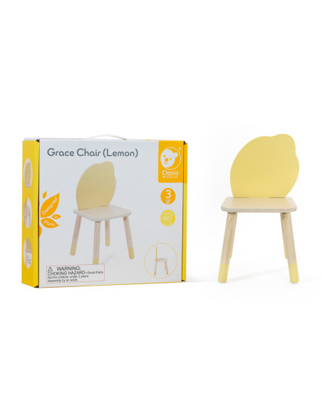 CLASSIC WORLD Pastelowe Krzesełko Grace dla Dzieci 3+ (Lemon)