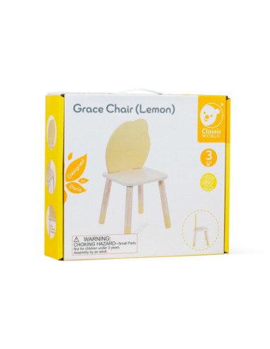 CLASSIC WORLD Pastelowe Krzesełko Grace dla Dzieci 3+ (Lemon)