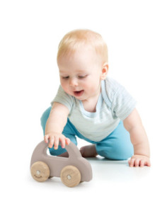 VIGA PolarB Drewniany Samochodzik do Pchania Brązowy 2