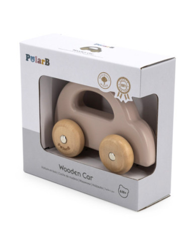 VIGA PolarB Drewniany Samochodzik do Pchania Brązowy