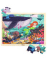 VIGA Drewniane Puzzle Układanka 24 el. Sekrety Morza