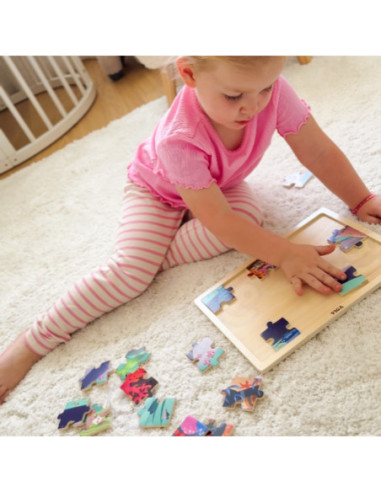 VIGA Drewniane Puzzle Układanka 24 el. Sekrety Morza