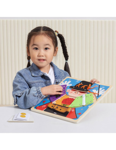 VIGA Drewniana Tablica Manipulacyjna Klamry Zamki Magik Monstessori