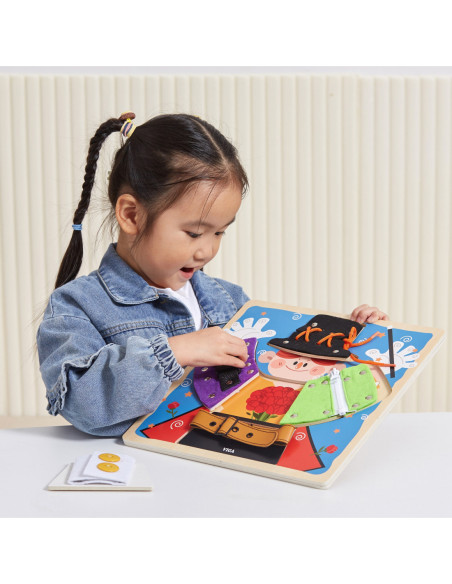 VIGA Drewniana Tablica Manipulacyjna Klamry Zamki Magik Monstessori