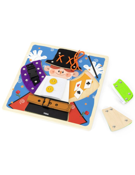 VIGA Drewniana Tablica Manipulacyjna Klamry Zamki Magik Monstessori