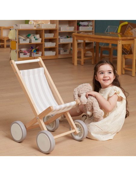 VIGA Drewniany Wózek Dla Lalek Spacerówka