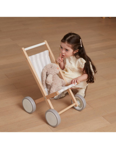 VIGA Drewniany Wózek Dla Lalek Spacerówka