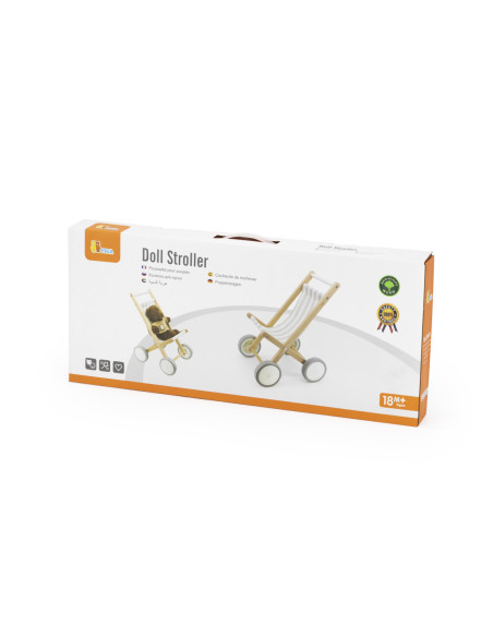 VIGA Drewniany Wózek Dla Lalek Spacerówka