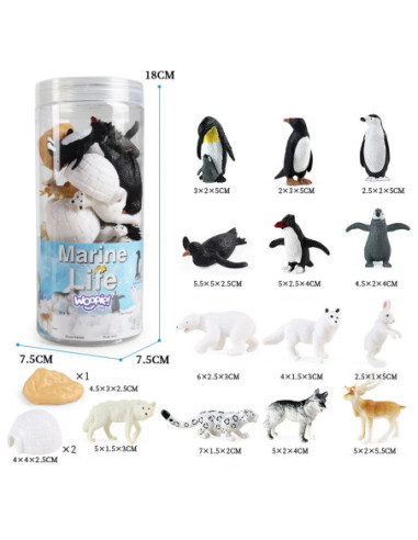 WOOPIE Zestaw Figurki Zwierzęta Arktyczne 15 szt.
