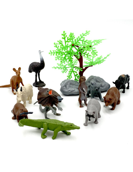 WOOPIE Zestaw Figurki Dzikie Zwierzęta 15 szt.