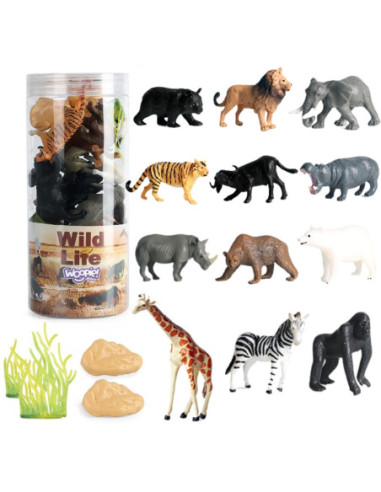 WOOPIE Zestaw Figurki Dzikie Zwierzęta 16 szt. - wersja 2