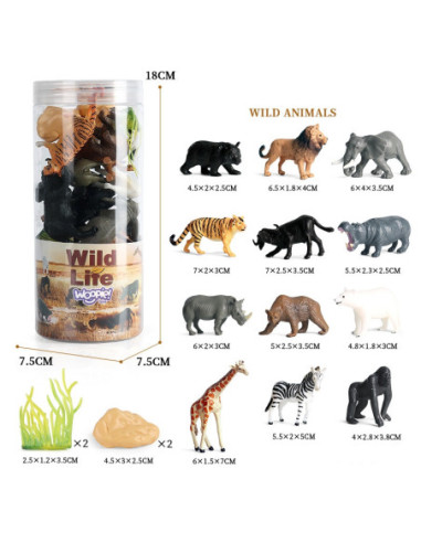 WOOPIE Zestaw Figurki Dzikie Zwierzęta 16 szt. - wersja 2