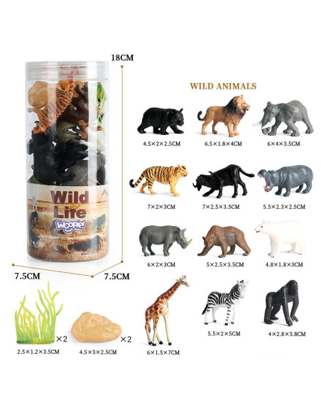 WOOPIE Zestaw Figurki Dzikie Zwierzęta 16 szt. - wersja 2