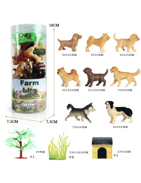 WOOPIE Zestaw Figurki Psy 16 szt.