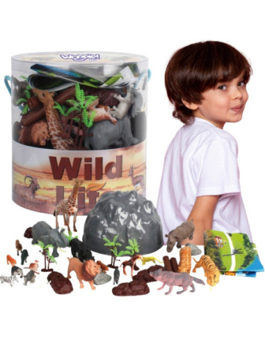 WOOPIE Zestaw Figurki Zwierzęta Safari 34 szt.
