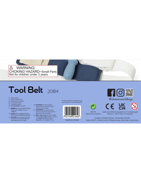 CLASSIC WORLD Zestaw Małego Majsterkowicza Pas z Narzędziami 13 el. FSC