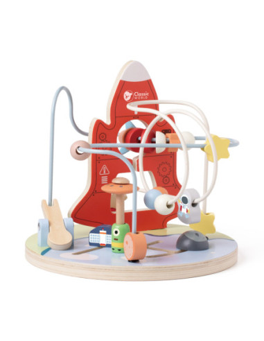 CLASSIC WORLD Edukacyjny Labirynt Przeplatanka Space Orbits Beads 18m+ FSC