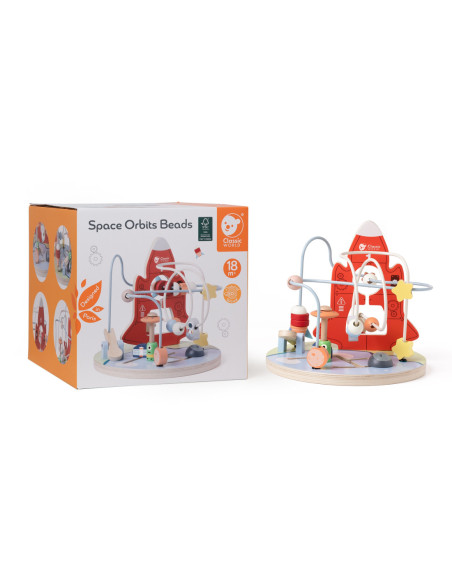 CLASSIC WORLD Edukacyjny Labirynt Przeplatanka Space Orbits Beads 18m+ FSC