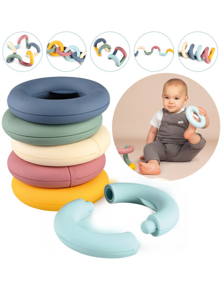 Smoby Little Krążki Edukacyjne Układanka Kółka dla Dzieci 12 elementów