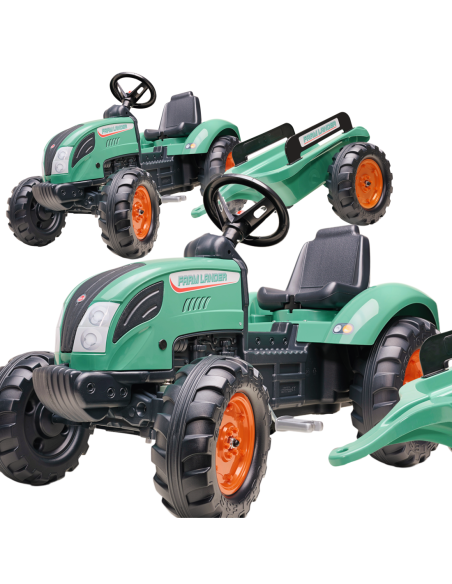 FALK Traktor Landini Niebieski na Pedały z Przyczepką od 3 Lat