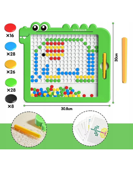 WOOPIE Tablica Magnetyczna dla Dzieci Montessori MagPad Dinozaur