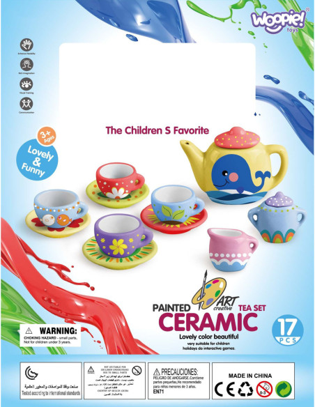 WOOPIE Zestaw Serwis do Herbaty Ceramiczny do Malowania