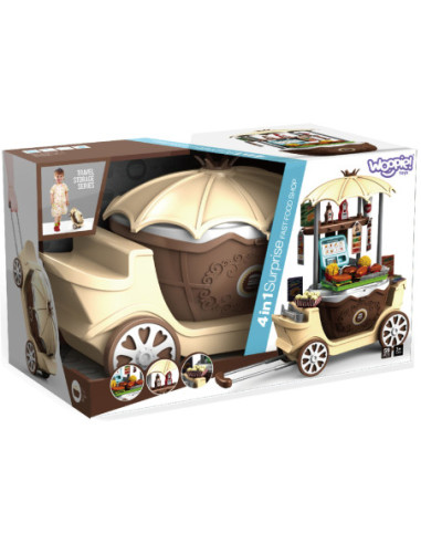 WOOPIE FastFood Sklep na Kółkach Wózek Wlizka 59 akc. 4w1