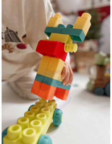 WOOPIE Duży Pociąg Kolejka Ciuchcia Klocki