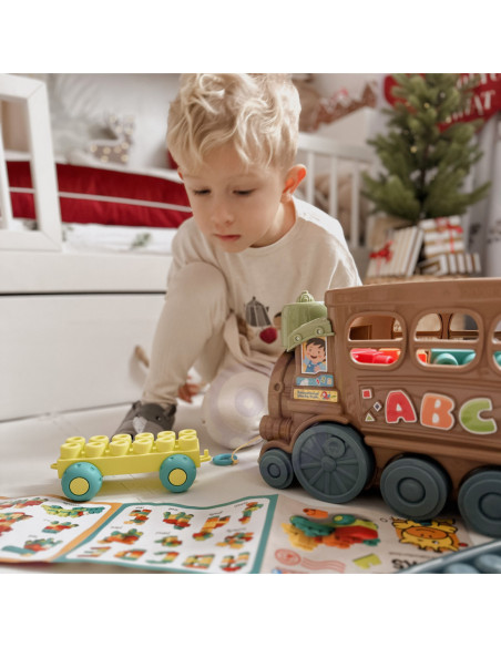 WOOPIE Duży Pociąg Kolejka Ciuchcia Klocki